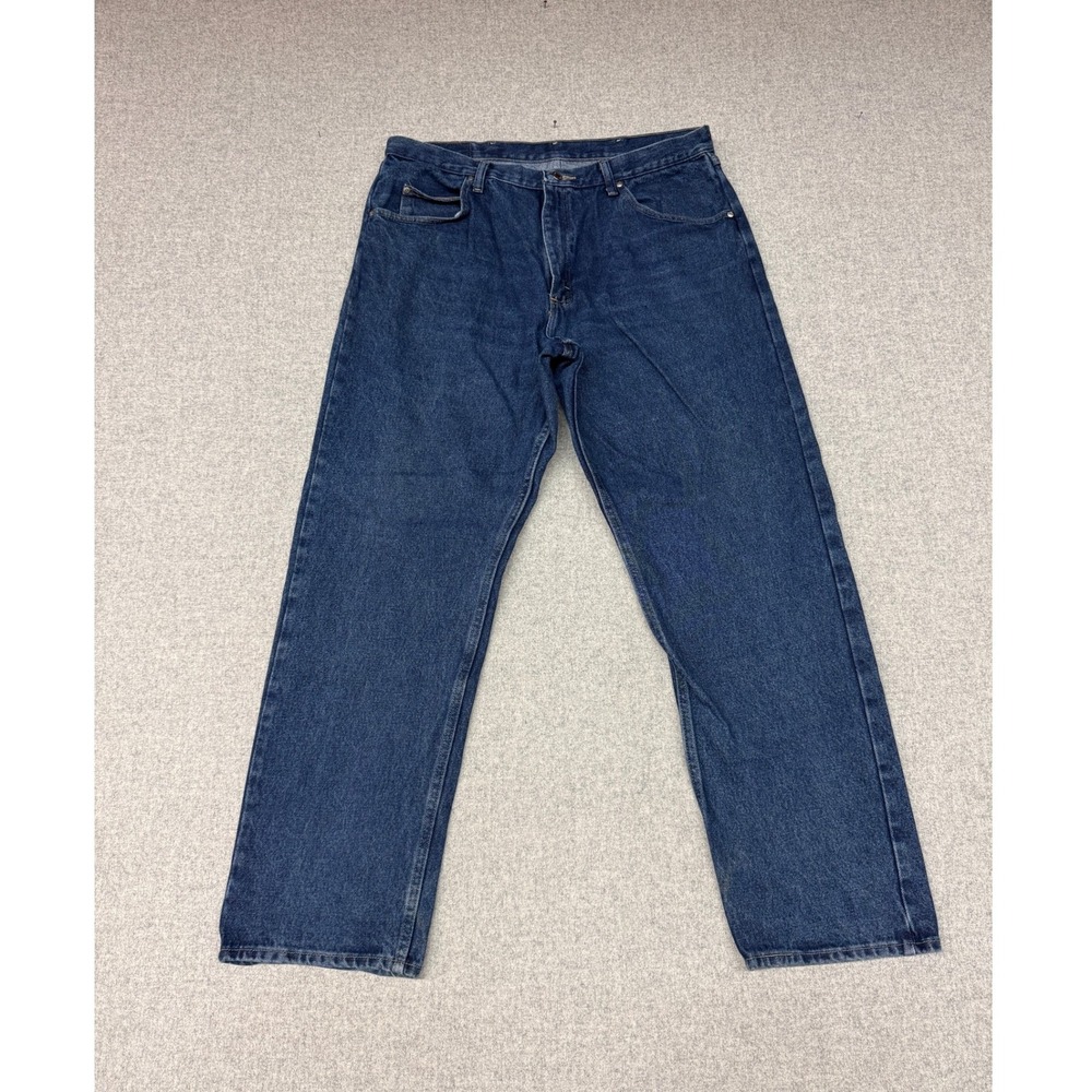 Wrangler Relaxed Fit Jeans 38 x 32 Blue Cotton Denim 5-Pocket 9760WDR Mens Pants